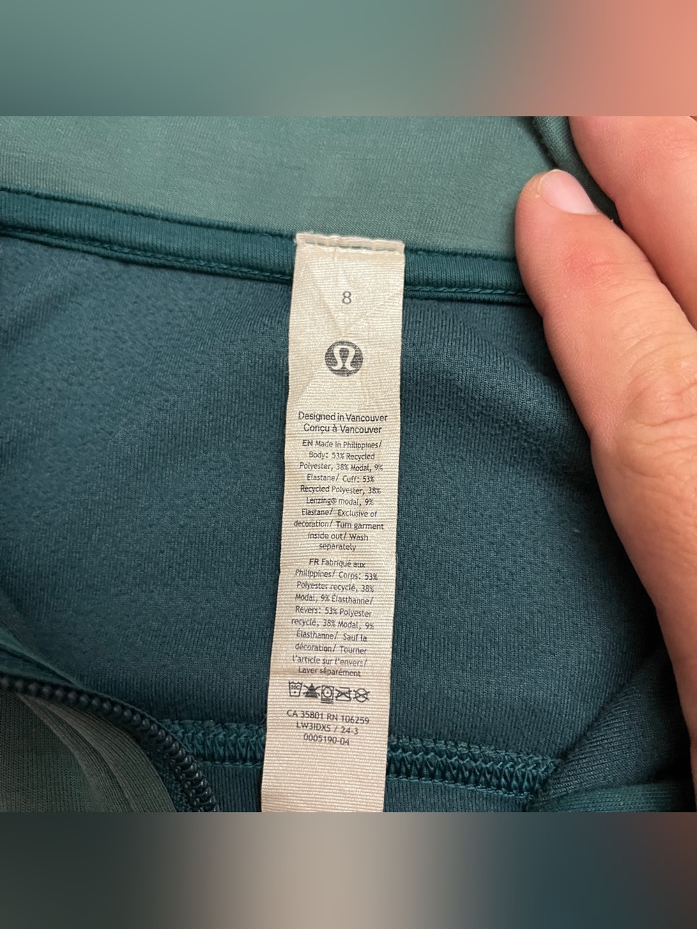Lululemon Women's Green Scuba Half Zip Women's Size 8 - Picture 6 of 11